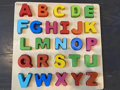 Melissa And Doug Preschool Kids Toy Wodden Alphabet Uper Case Letters Board • $14.90