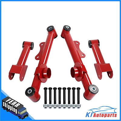 Red Rear Upper & Lower Tubular Control Arms W/ Hardware For 1979-04 Ford Mustang • $78.99