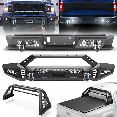 Front/Rear Bumper + Roll Bar For 2018-2020 Ford F-150 F150 W/LED Lights+D-Rings • $24.99