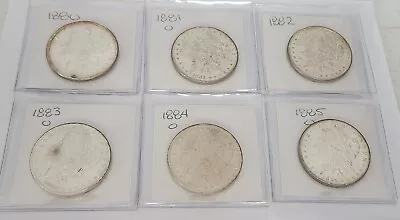 Lot Of 6 Morgan Silver Dollar 90%  Circulated 1880 1881O 1882 1883O 1884O 1885O • $235