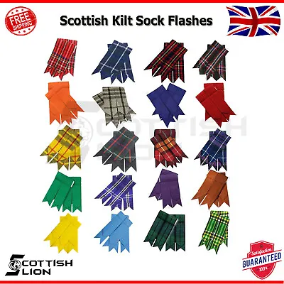 £1.99 • Buy Scottish Kilt Outfit Sock Flashes/Highland Kilt Hose Flashes Pointed Var Tartans