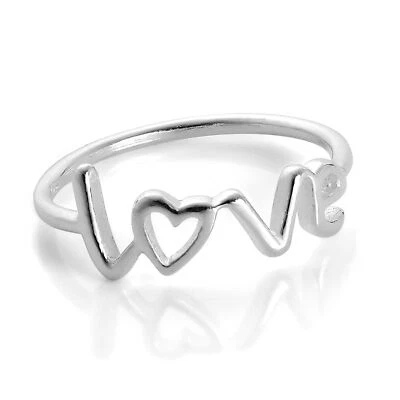 £8.25 • Buy Sterling Silver Love Heart Ring Size I J K L M N O P Q R S T U V W Rings Hearts