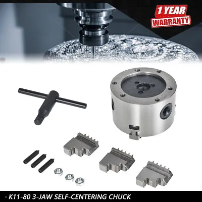 3  Lathe Chuck K11-80 3 Jaw Self-Centering Milling Machine CNC Lathe Chuck Steel • $76.08