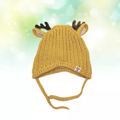 Antler Warm Hat Warm Hat Baby Winter Toddler Knitwear Knitted Ear Flaps Hats • $10.33