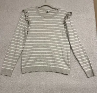 J. Crew Daschund Puppy Dog Striped Teddie Sweater Women's Size Medium • $12.75