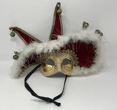 Vintage Mardi Gras Halloween Jester Mask  • $35