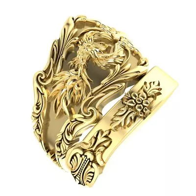 $33.99 • Buy Phoenix Ring Bird Animal Jewelry Gifts For Men Brass Jewelry Size 6-15