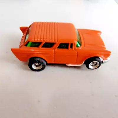 Vintage AFX Aurora Slot Car Orange  57 Chevy Nomad Wagon White Pipes • $44.95