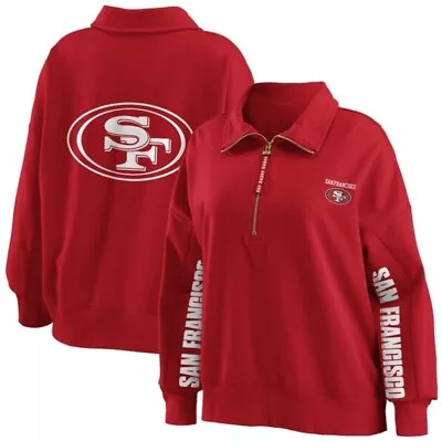 Women's WEAR By Erin Andrews San Francisco 49ers Half-Zip Pullover Sweatshirt XL • $50