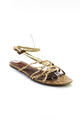 Missoni Women's Strappy Braided Open Toe Flat Sandals Beige Size 7 • $40.81