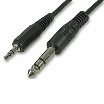 1.8m 6.35mm To 3.5mm Jack Small Big Audio Cable Stereo Plug 6.3mm 1/4 Inch Lead • £3.20