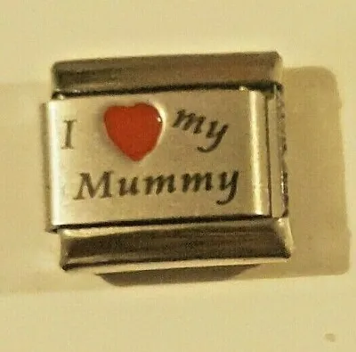 I LOVE MY MUMMY Italian Charm - Red Heart 9mm Fits Classic Starter Bracelets Mum • £2.99