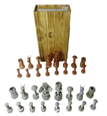 Vintage Ajedrez Metal Aj-7 Brutalist Chessmen Set Spain • $45.55