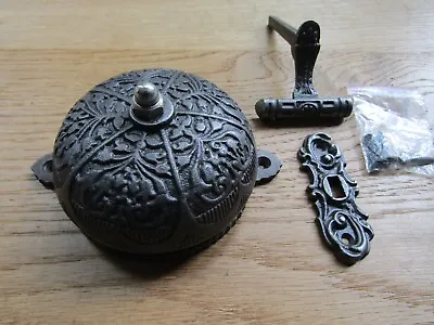 SINGLE STROKE MECHANICAL Door Bell Press System Victorian Vintage Rustic Iron • £26.99