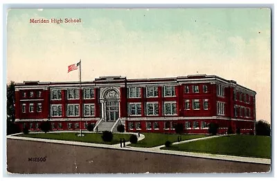 Meriden Connecticut CT Postcard Meriden High School Building Exterior Vintage • $29.95