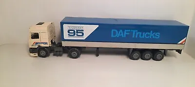 TEKNO  Made In Holland DAF 95 Tractor And Trailor  White Blue Vintage 12 Inch • $47.31