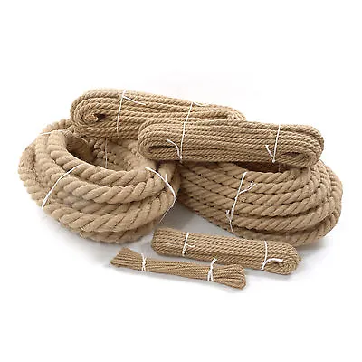 £9.99 • Buy  100%Natural Jute Hessian Rope Cord Braided Twisted Boating Sash Garden Decking 