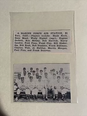 Marine Corps Air Station El Toro California 1951 Baseball Team Picture • $16