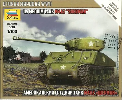 Zvezda 1/100 (15mm) M4A2 Sherman Medium Tank • $8.46