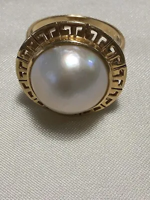 14 Kt MABE PEARL Yellow Gold Ring 5.7 Grams • $277