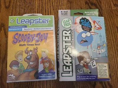 New Lot Of 2 LeapForg LEAPSTER Games  Scooby Doo  &  Fosters Home  K-2ND GRADE • $29.11