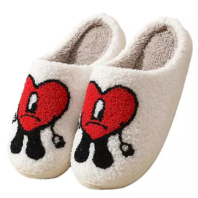 Bad Cute Bunny Slippers Cartoon Embroidery Warm Indoor Love Pattern Slippers • $23.17