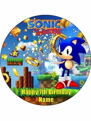 $9.73 • Buy SONIC THE HEDGEHOG 19cm Edible Icing Image Cake Toppers Birthday Decorations #1