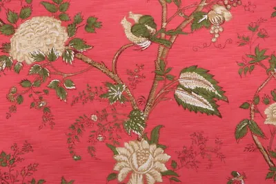 8 DRAPES Amazing Thibaut Anna French RYE In  Deep Rose Floral Jacobean OPENSTOCK • $1400
