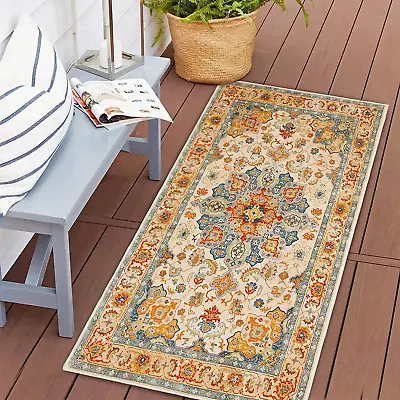 COMSLE Boho Area Rug 2' X 4' Machine Washable Rugs For Entryway Faux Wool Small • $40.33