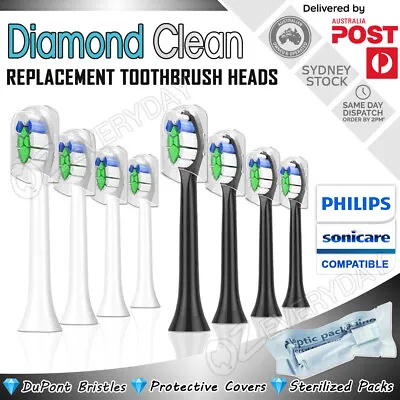$11.88 • Buy DIAMOND CLEAN Replacement Brush Heads Philips Sonicare Toothbrush Compatible AU