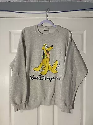 Vintage Walt Disney World Pluto Mickey Mouse Crewneck Sweatshirt USA Size XL • $29.99