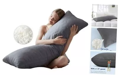  Quilted Memory Foam Body Pillow - Large Full Body Insert Memory Foam-grey • $42.70