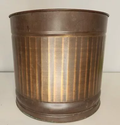 VTG Solid Weathered Copper Round 12.25in Planter Pot USA Made Bristol Brass HTF • $24.95