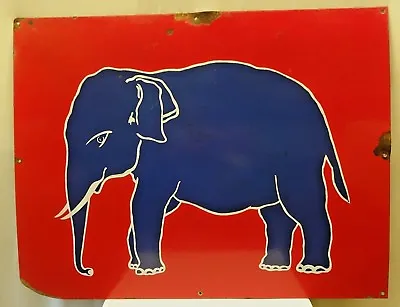 Esso Oil Elephant Gasoline Petrol Pump Vintage Enamel Porcelain Sign Collectible • $1051.69