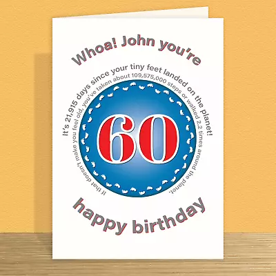 Funny Personalised 60th Birthday Card For Her For Him Edit Name 60 Bday Card • $8.40