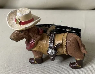 Dachshund Dog Puppy Cowboy Sheriff Christmas Ornament Western Rustic NEW • $11.69