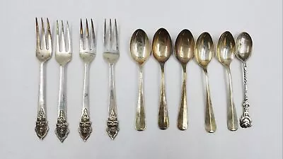 Vintage Sterling Silver 10 Pcs. Mixed Small Spoons & Forks • $29