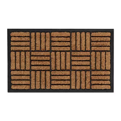 £48.90 • Buy Geometrical Rubber And Coir Welcome Door Mat Frame Entry Natural Shoe Rug