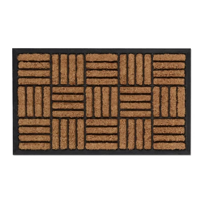 £48.90 • Buy Geometrical Rubber And Coir Welcome Door Mat Frame Entry Natural Shoe Rug
