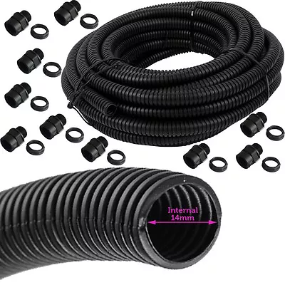 10m 20mm Outdoor External Cable Conduit Flexible Enclosure Trunking Tube CCTV • £14.49