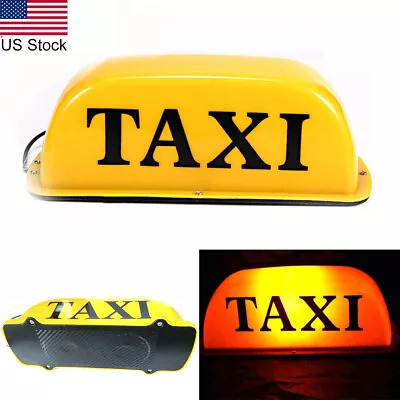 12V Bright Yellow TAXI Magnetic Cab Sign Light Roof Top Topper Marker Lamp • $18.99