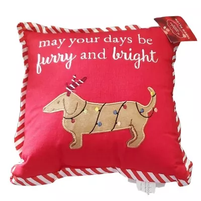 St. Nicholas Dachshund Christmas Pillow 12 X 12 • $21.99