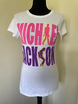 AlStyle Michael Jackson Spell Out Graphic T-Shirt White Juniors Size L NWOT • $12