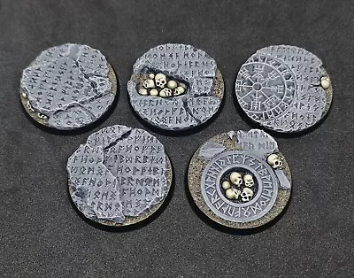 40mm Rune Runic Resin Bases X5 For Warhammer 40000 40k Space Wolves (unpainted) • £6.50