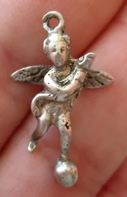 VINTAGE English Sterling POMPEII ANGEL~CHERUB Silver Bracelet Charm • $10