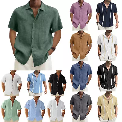 £15.55 • Buy Men's Guayabera Cuban Beach Wedding Casual Short Sleeve Dress Shirt
