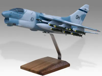Vought A-7 Corsair II USAF Solid Mahogany Wood Replica Airplane Desktop Model • $198.59