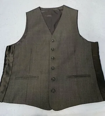 Gray Men's Vest 46”Chest Waistcoat 30s 40s Style Victorian Dickens Back Belt • $19.95