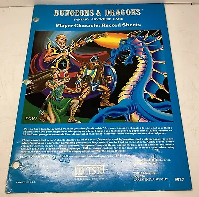 Dungeons & Dragons Player Character Record Sheets 9037 1981 D&D Vintage • $24.99