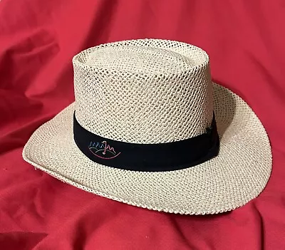 Vintage GREG NORMAN White STRAW HAT - The Shark-  One Size • $15